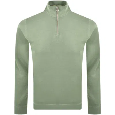 Lacoste Quarter Zip Knit Sweatshirt Green