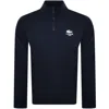 Lacoste Black Zip-up High-neck Sweatshirt In Navy