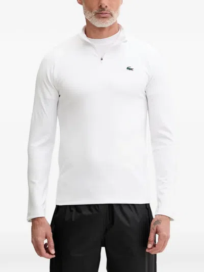 Lacoste Quarter-zip Sweatshirt In White
