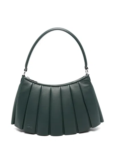 Lacoste Quilted Leather Tote Bag In Gray