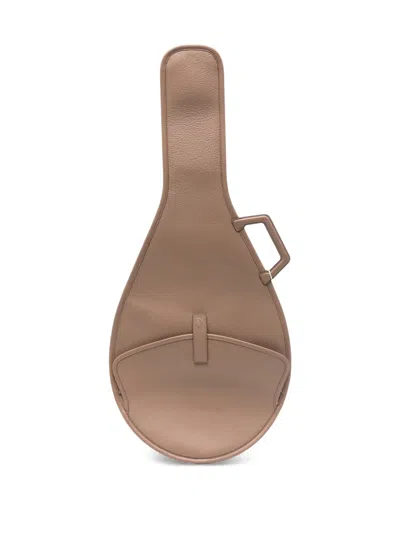 Lacoste Racket-shape Leather Bag In Neutral