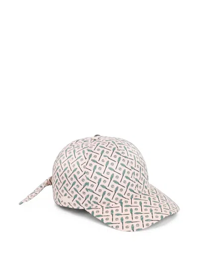 Lacoste Racket-print Bow-detail Cap In Multi