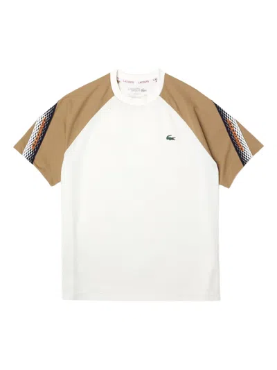Lacoste Raglan-sleeve Colour-block T-shirt In White