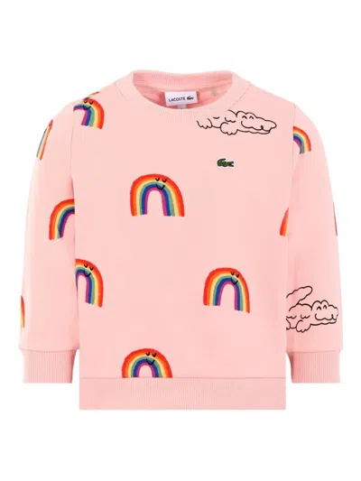 Lacoste Kids' Rainbow Sweatshirt In Pink