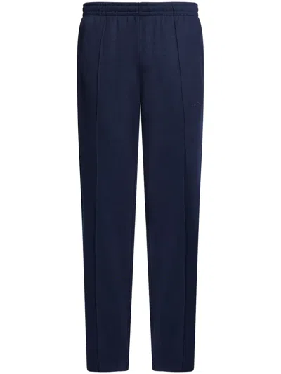 Lacoste Raised-seam Piqué Track Pants In Blue