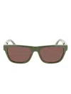 Lacoste Rectangle-frame Sunglasses In Green