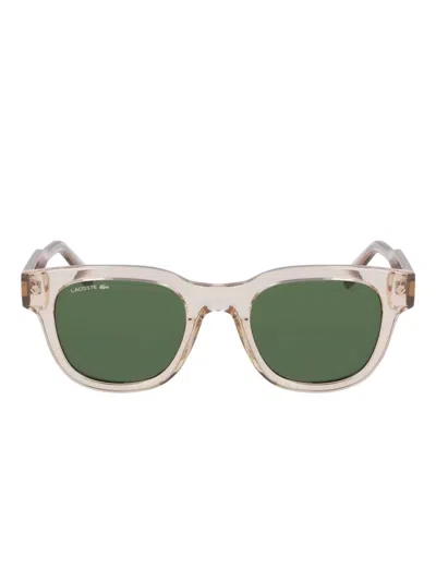 Lacoste Rectangle-frame Sunglasses In Brown