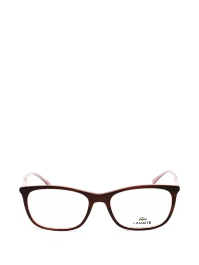 Lacoste Rectangle-frame Glasses In Brown