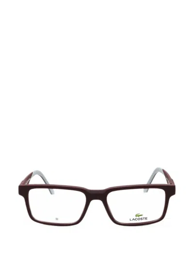 Lacoste Rectangle-frame Glasses In Burgundy