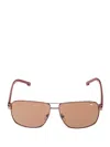 Lacoste Rectangle-frame Sunglasses In Gold