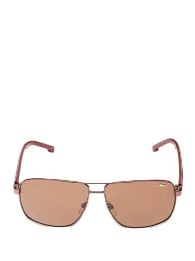Lacoste Rectangle-frame Sunglasses In Gold