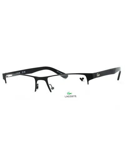 Lacoste Rectangular Eyeglasses 55 Eye Size With Clear Demo Lens In Black