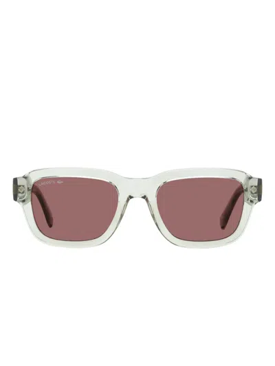 Lacoste Rectangular Wire-core Sunglasses In Gray