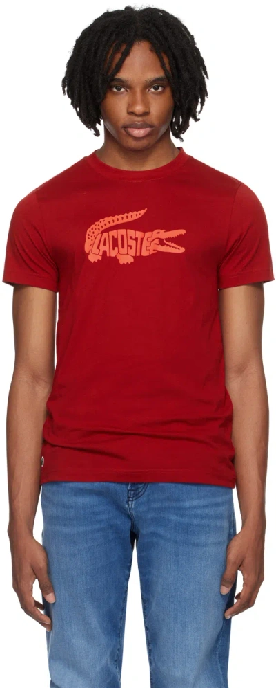 Lacoste Red Croc Print T-shirt