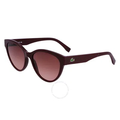 Lacoste Red Gradient Cat Eye Ladies Sunglasses L983s 601 55 In Burgundy