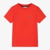 LACOSTE RED ORGANIC COTTON T-SHIRT