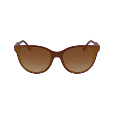 Lacoste Red Plastic Sunglasses In Brown