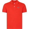 LACOSTE RED POLO SHIRT FOR BOY WITH CROCODILE