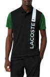 Lacoste Men's Ultra Dry Print Branding Sport Polo - 3xl - 8 In Black