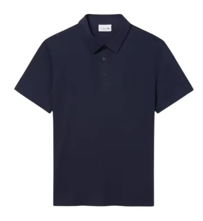 Lacoste Stretch Cotton Paris Regular Fit Polo Shirt In Navy Blue
