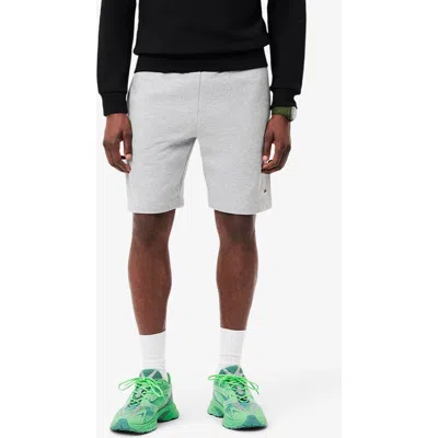 Lacoste Regular Fit Cotton Blend Sweat Shorts In Gray