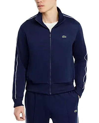 Lacoste Regular Fit Full Zip Mock Neck Sweatshirt In 166 Navy B