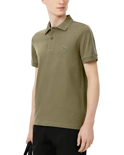 Lacoste Regular Fit Logo Stripe Polo Shirt In Green