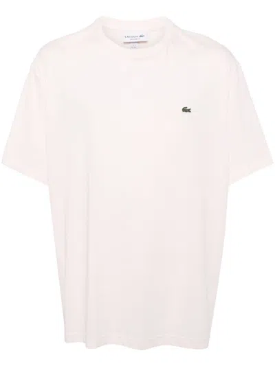 Lacoste Crew Neck Cotton Pima Tee In Silver Chine