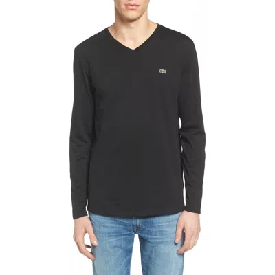 Lacoste Regular Fit Long Sleeve T-shirt In Black