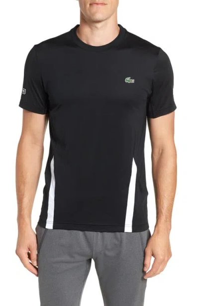 Lacoste Regular Fit Novak Performance T-shirt In Black/white