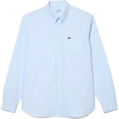 Lacoste Regular Fit Oxford Button-down Shirt In Blue