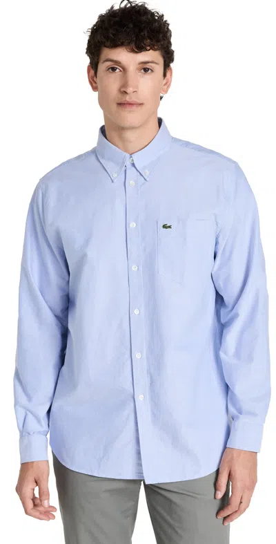 Lacoste Woven Long Sleeved Shirt Blue