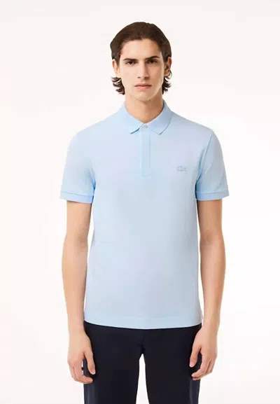 Lacoste Regular Fit Paris Stretch Pique Polo In Light Blue