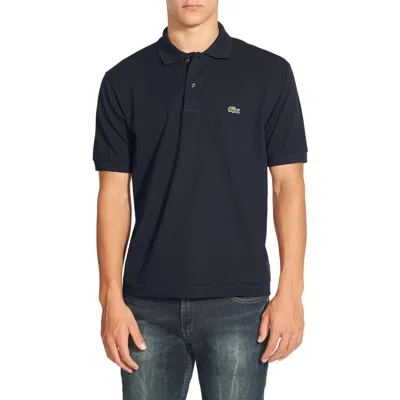 Lacoste Short Sleeve Pique Original Fit Polo Shirt In Navy In Blue