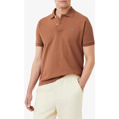 Lacoste Regular Fit Piqué Polo In Brown