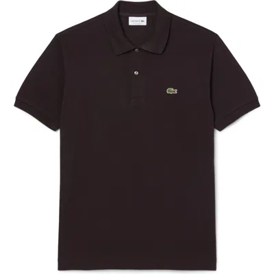 Lacoste Logo-detail Button Polo Shirt In Brown