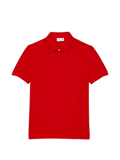 Lacoste Regular Fit Pique Polo In Red