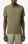 Lacoste Stretch Cotton Paris Regular Fit Polo Shirt In Beige