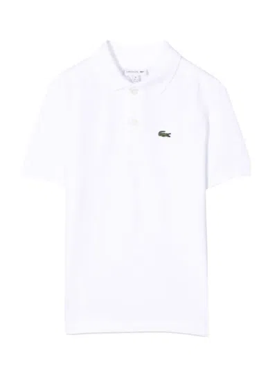 Lacoste Kids' Logo-embroidered Short-sleeved Polo Shirt In White