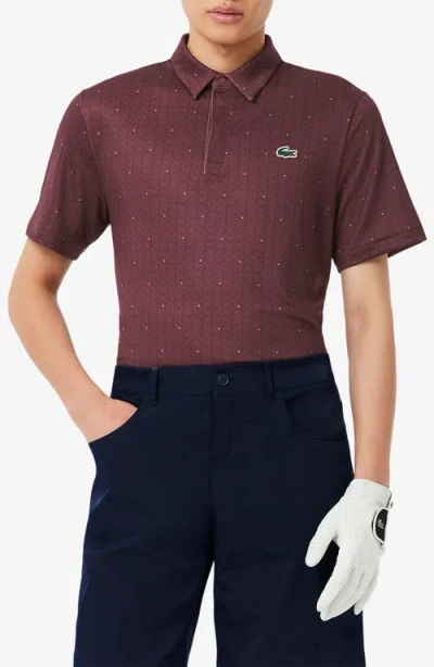 LACOSTE LACOSTE REGULAR FIT PRINT STRETCH POLO SHIRT