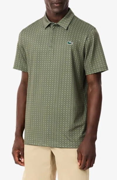 LACOSTE LACOSTE REGULAR FIT PRINT STRETCH POLO SHIRT