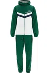 Lacoste Rip Stop Checked Sweatshirt And Joggers Set In Greenwhite-navy Blue , (green)