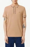 Lacoste Tipped Short Sleeve Polo Shirt In Tan