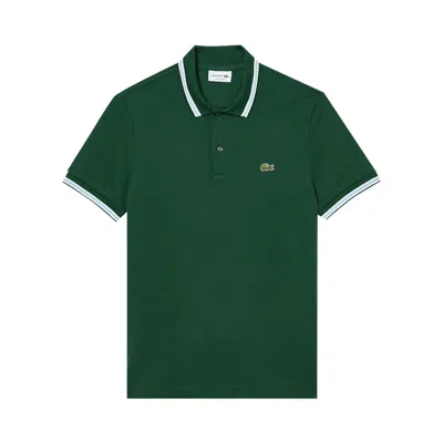 Pre-owned Lacoste Regular Fit Trim Accent Polo Shirt 'green' | Men's Size 4