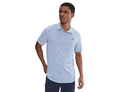 Lacoste Regular Fit Ultra Dry Striped Golf Polo Shirt In Blue
