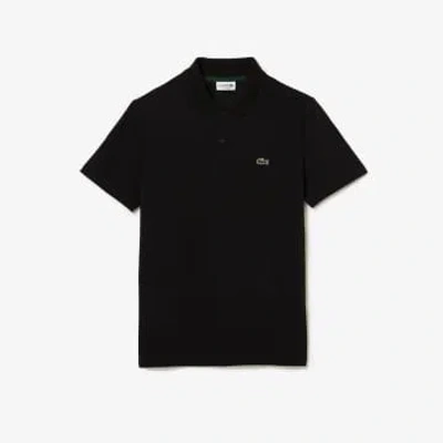 Lacoste Regular  Pole Fit In Ecological Stretch Cotton In Black