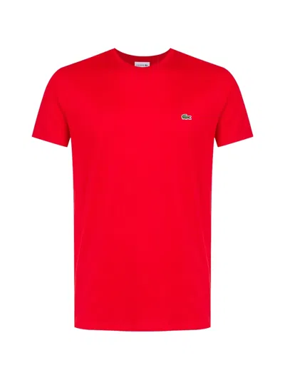 Lacoste Regular-fit Cotton-jersey T-shirt In Red