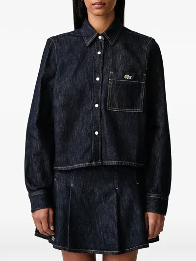 Lacoste Regular-fit Lightweight Denim Shirt In Blue