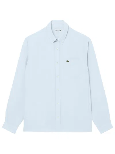 Lacoste Regular-fit Linen Shirt In Blue