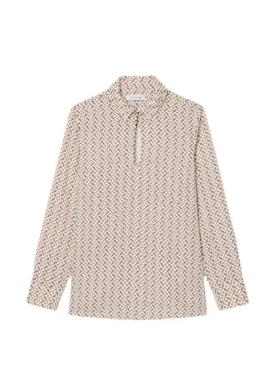 Lacoste Regular-fit Printed Popover Shirt In Multi